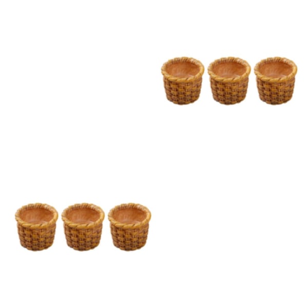 2/3 3st Rottingkorg 1/12 Accs Mini DIY för leksakskök 2Set