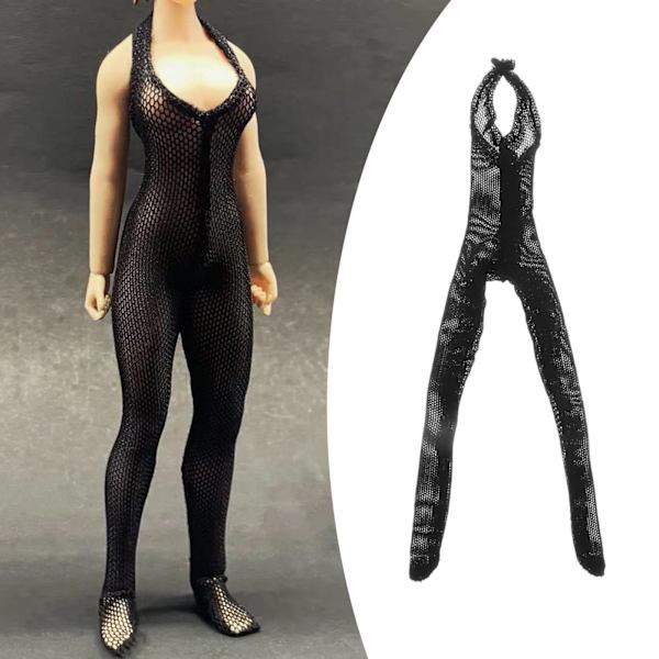 1/2/3 1:12 Jumpsuit Kläder för kvinnor för HT Action Figure Kläder Black 13.6cm 1Set