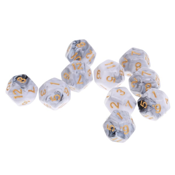 1/5 10 st 12-sidiga tärningar D12 polyedriska tärningar för fängelsehålor 1Set