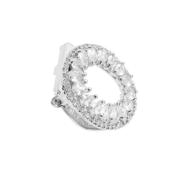 1/5 Hollow Circle Flower Zircon Ring Silk Chiffong Scarf Clip 5Set