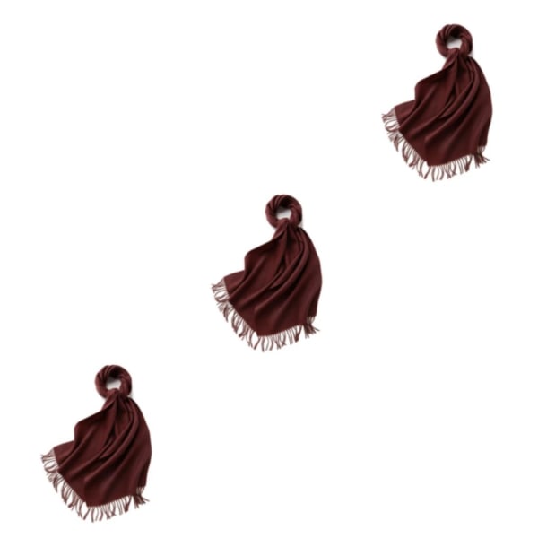 1/2/3 unisex halsduk med fransar Varm och mysig tubscarf för purplish red 3Set