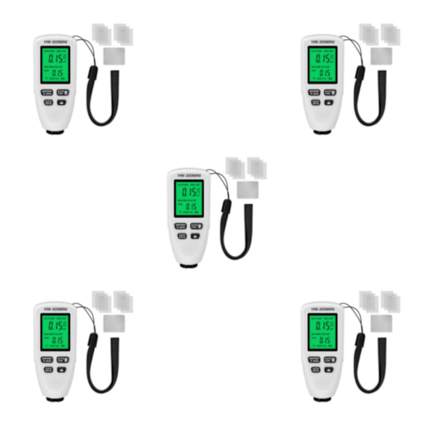 1/5 0-2000um Färgbeläggning Tjockleksmätare Mätare LCD-film White 5PCS