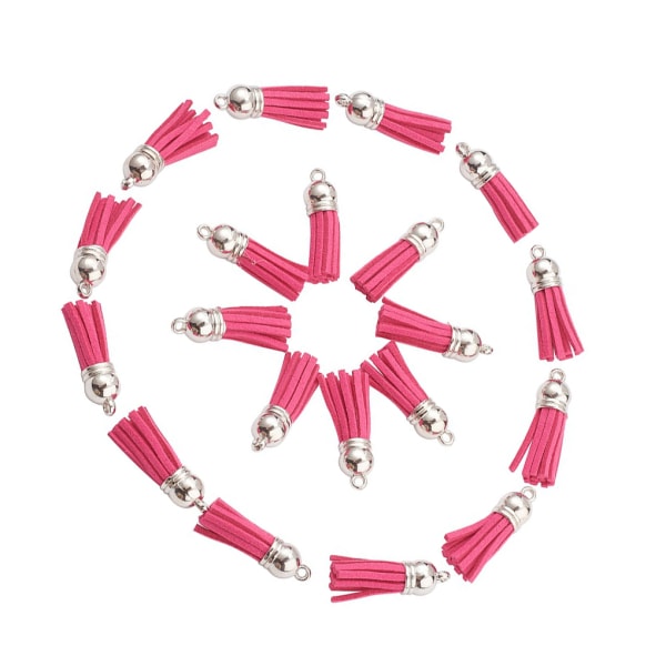 1/2/3/5 100 stycken Tofs Nyckelring Snygg DIY Tofs Tillbehör Rose Red-Silver 1Set