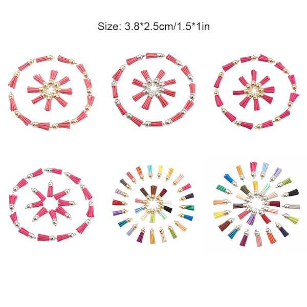 1/2/3/5 100 stycken Tofs Nyckelring Snygg DIY Tofs Tillbehör pink-Gold 1Set