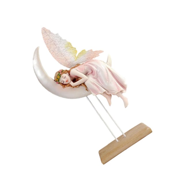 Ängelstaty Måne För Wings Cherub Figurine Skulptur Hem