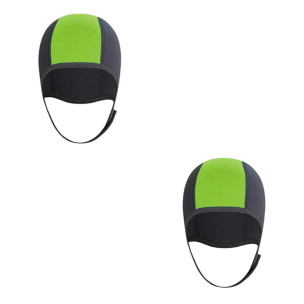 1/2/3/5 Neopren Dykhatt Skyddsöra för forsränning green 3mm 2Set