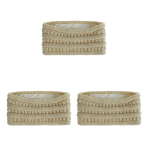 1/2/3/5 Fashionabla multifunktionella stickade pannband för kvinnor Beige 3Set