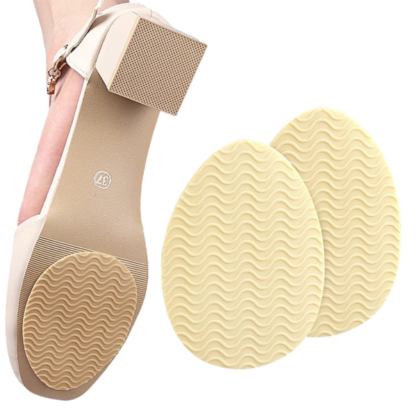 1/2/3/5 Non För Slip Shoe Pads Självhäftande gummi för hög Round Head Apricot 1Set