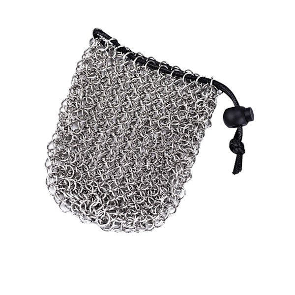 Bärbar Chainmail Tärningspåse Rostfritt Stål Present Rostsäker för
