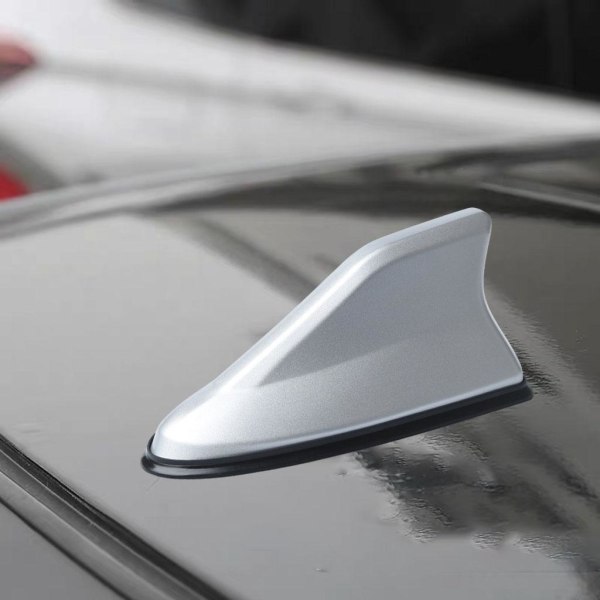 1/2 Shark Fin Antenn Universal Bil Dekorativ Vattentät Auto silver 1Set