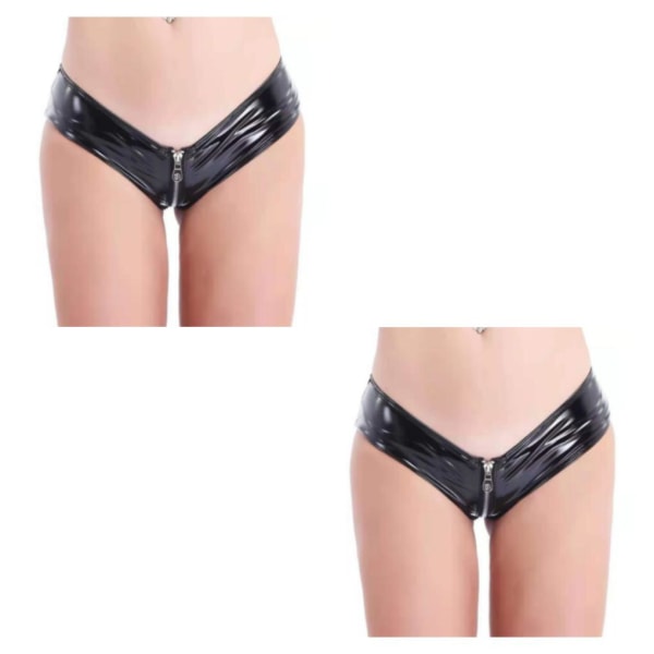 1/2/3/5 Underkläder Butt Briefs Front Open Sexig Nattklubb Tvättbar Black/2XL 2PCS