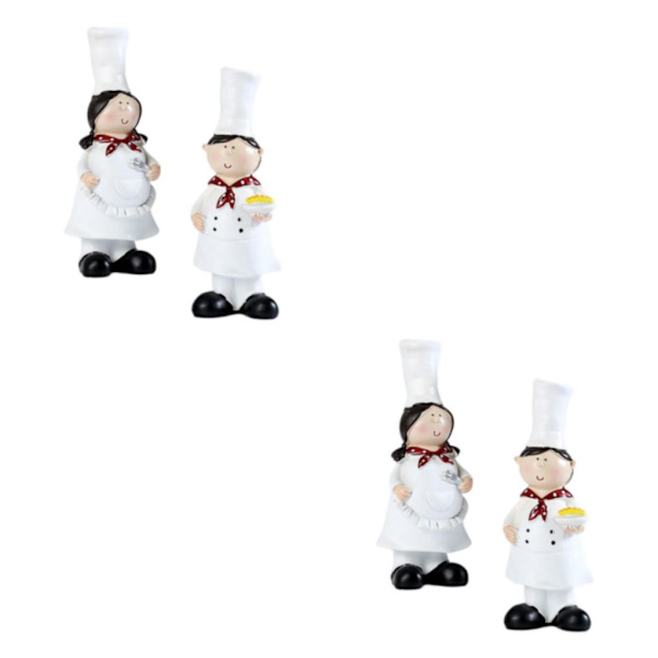 1/2 2 delar Par Kock Figurine Skulpturer Cook Staty 2Set
