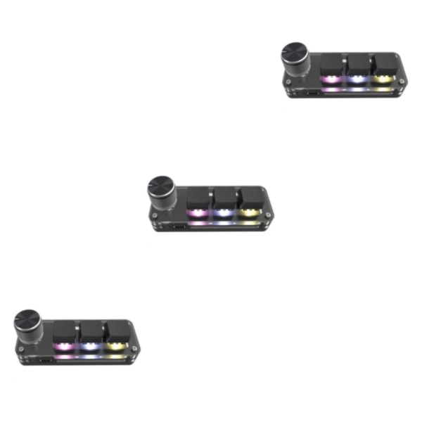 1/2/3/5 Tangentbordsuppgraderingsdelar Bärbar RGB LED för MacOS Black 99.2x35.2x37mm 3Set