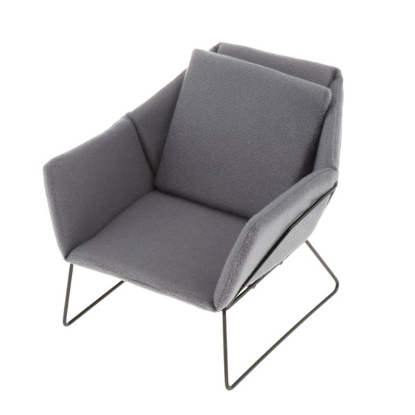 1/2 Miniatyr Soffa Fåtölj Möbel Soffa 1/6 Deep Gray 16.5x16.5x14.5cm 1Set