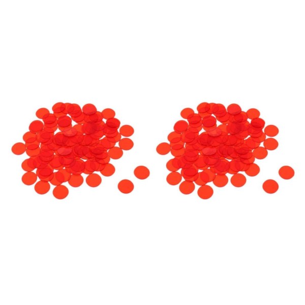 1/2/3/5 500 bitar genomskinlig bingochip 3/4 tum för bingo Red 300 Pcs 2Set