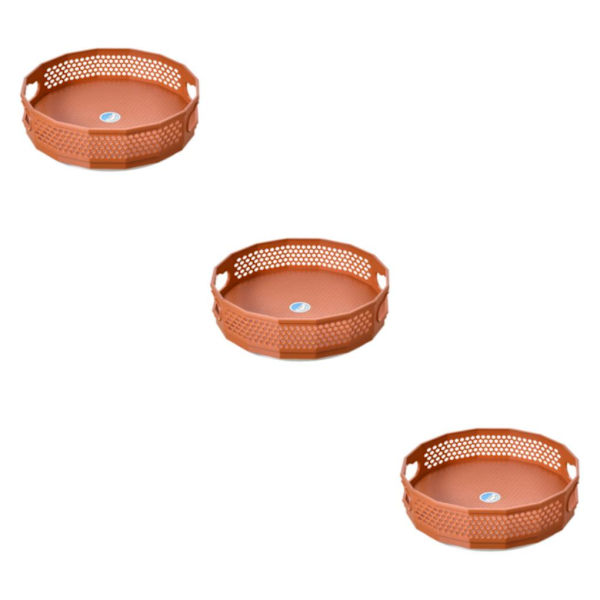 1/2/3 anti-sladd skivspelare Kryddställ för badrumsförvaring Orange S 3Set