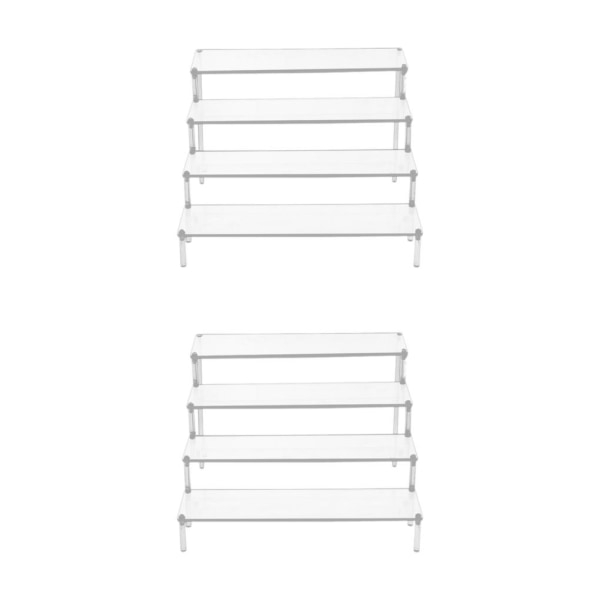 1/2 Acrylic Display För Riser Stand Parfym Cosmetics Holder Clear 29.5x34.5x20cm 2Set