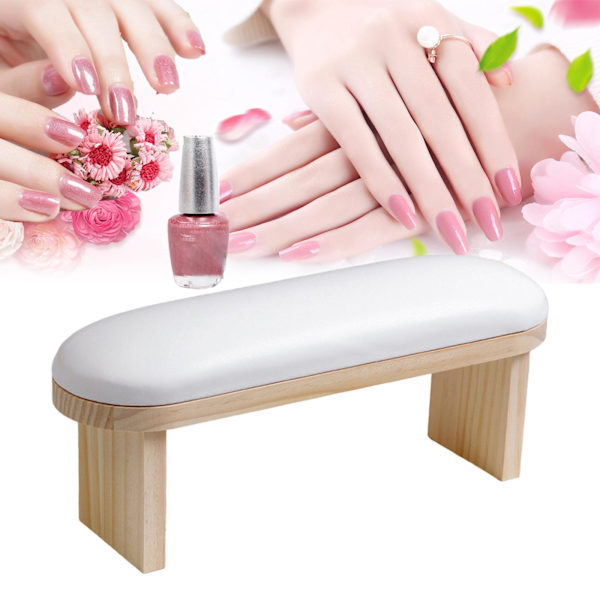 PU Nagelarmstöd Kuddställ Tvättbart för manikyr nagelsalong High White
