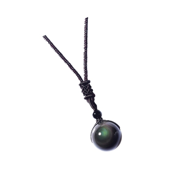 1/2/3/5 Natural Necklace Obsidian Pendant För Talisman Bra 14mm 1Set