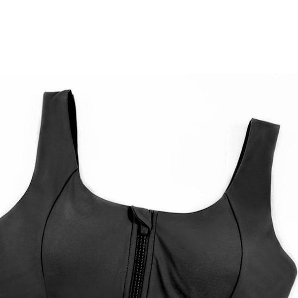 1/2/3 Womens Front Zip Sport BH För bekväma vadderade Shapewear Black L 1Set