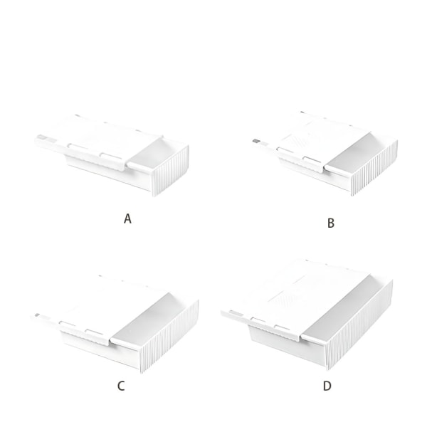 Vit Under Bordsförvaringslåda självhäftande och slitstark skrivbordslåda medium-sized