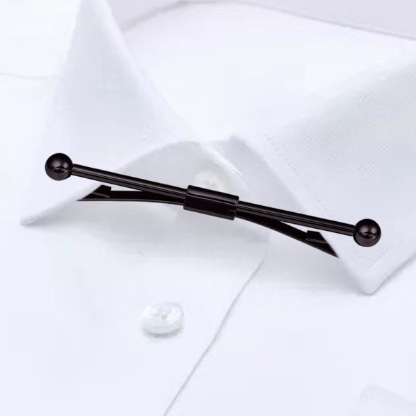 Formella slipsklämmor Krage Bar Pin Slips Pinch Black för män