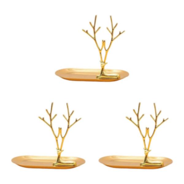 1/2/3/5 Smycken Organizer Stand Fack Display Rack för ringar Large Antler Style A 3Set