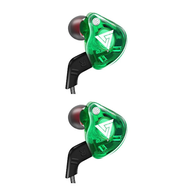 1/2/3/5 För QKZ AK6 In Ear 3,5 mm sporthörlurar med mikrofon Green 1.2m 2Set