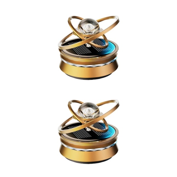 1/2/3 Solar Powered Car Air Freshener För Creative Small Car Golden 58x69mm 2Set