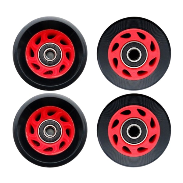 1/2/3 Inline Skate Wheel PU Slitstarka 58 mm 82A hjul Black+Red 58x58x32mm 1Set