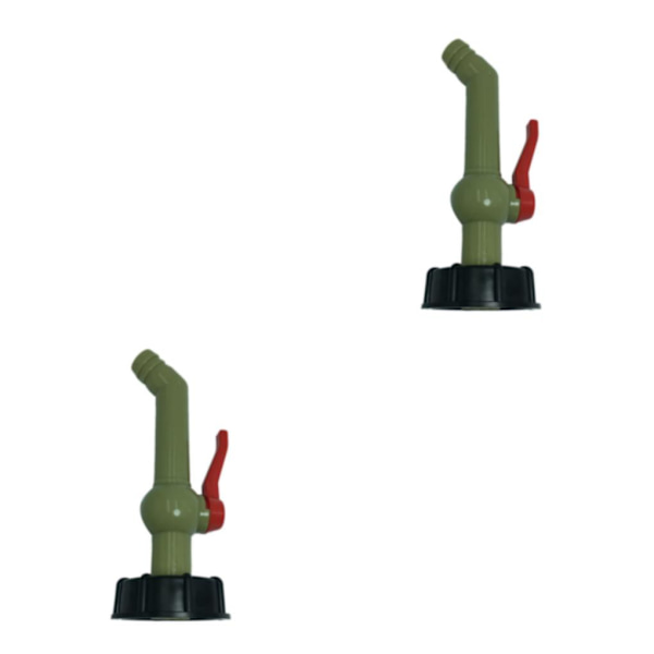1/2/3 1000L IBC-tankventil Vattenadapter 60mm intern grov 25mm 2Set
