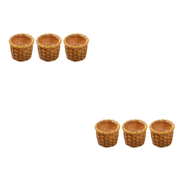 2/3 3st Rottingkorg 1/12 Accs Mini DIY för leksakskök 2Set