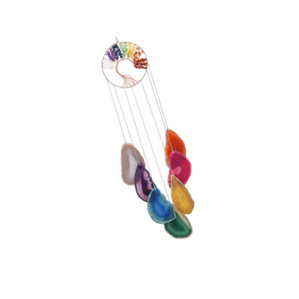1/2/3/5 Wind Chime Crystal Agate Multicolor för inomhusbruk Slice 10cm 2Set