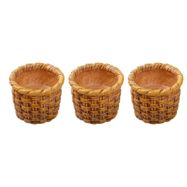 2/3 3st Rottingkorg 1/12 Accs Mini DIY för leksakskök 2Set