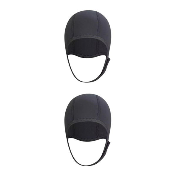 1/2/3/5 Neopren Dykhatt Skyddsöra för forsränning black 3mm 2Set