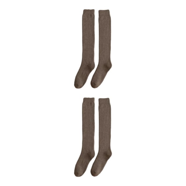 1/2 Andas bomull Herr Knähög Varm Lång Vinter Tjock Brown 39cm 2Set