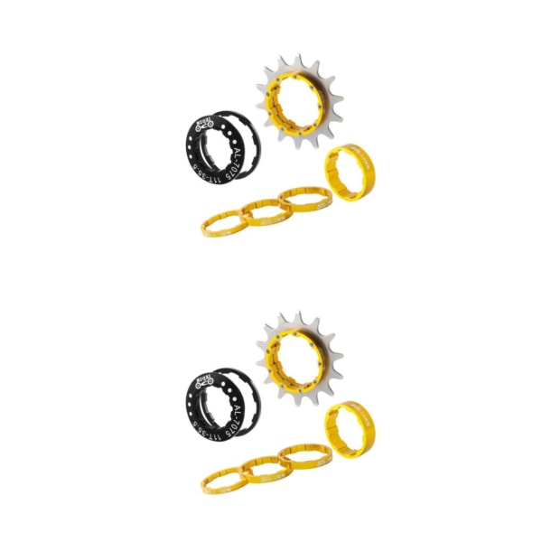 1/2/3/5 14T Single Speed ​​Svänghjul Adapter Kassett distanser gold 14T 2PCS