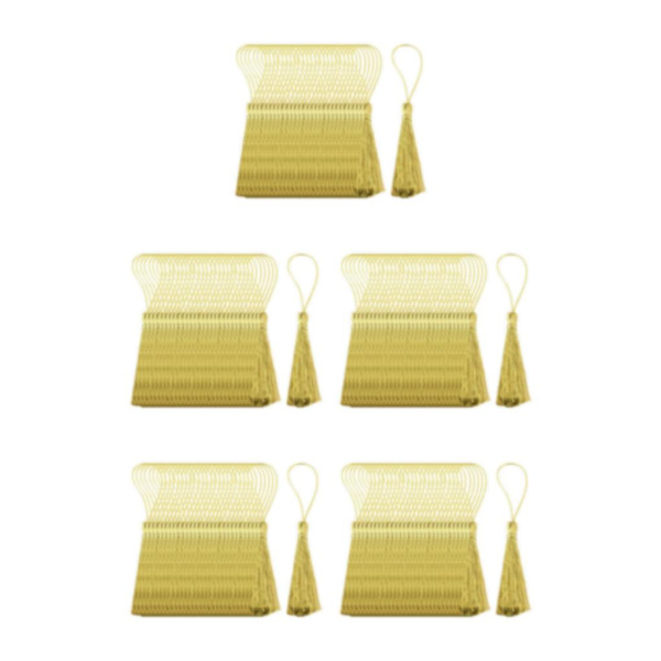 1/2/5 30x Silkeslen handgjorda mjuka tofsar Floss Bokmärke Tofsar med Golden 10cm 5Set
