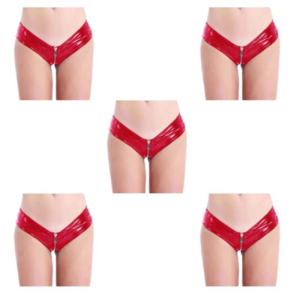 1/2/3/5 Underkläder Butt Briefs Front Open Sexig Nattklubb Tvättbar Red/3XL 5PCS