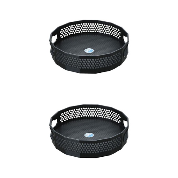 1/2/3 anti-sladd skivspelare Kryddställ för badrumsförvaring Black S 2Set
