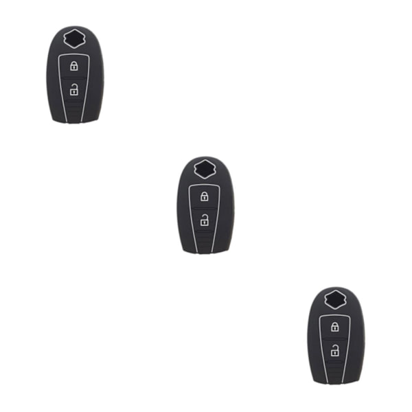 1/2/3/5 bilnyckel 3-knapps halkfri bilfjärrkontroll Black 3PCS