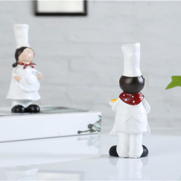 1/2 2 delar Par Kock Figurine Skulpturer Cook Staty 1Set