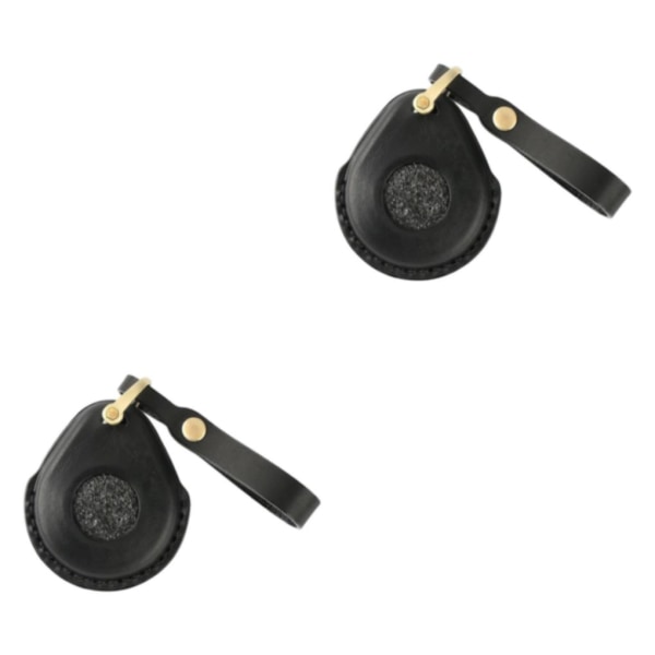 1/2/3/5 cover PU-läder Söt passform för motorcykelpojkvän Black 2Set