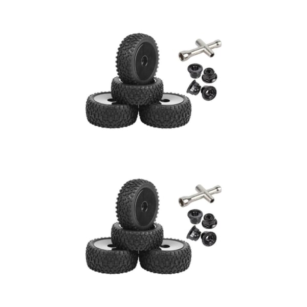 1/2/3 Fram Bak Buggy Däck 1:10 Bildelar Tillbehör DIY Black 2Set