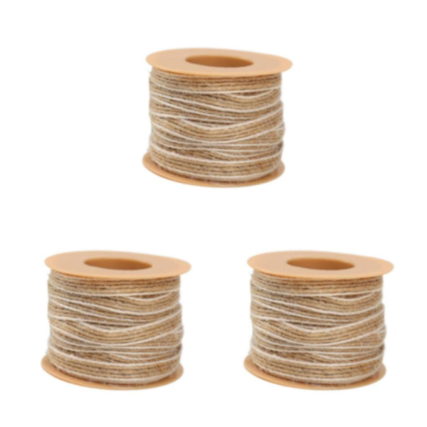 1/2/3/5 Naturlig jute Burlap Ribbon Home Craft Present Souvenir 5mm 3Set