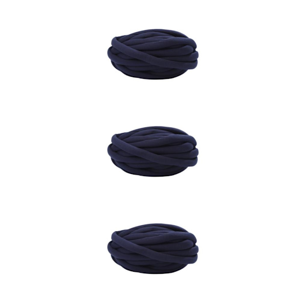 1/2/3/5 Chunky ullgarnfyllning Mjuk stickning för halsdukströja navy blue 25mm 3Set