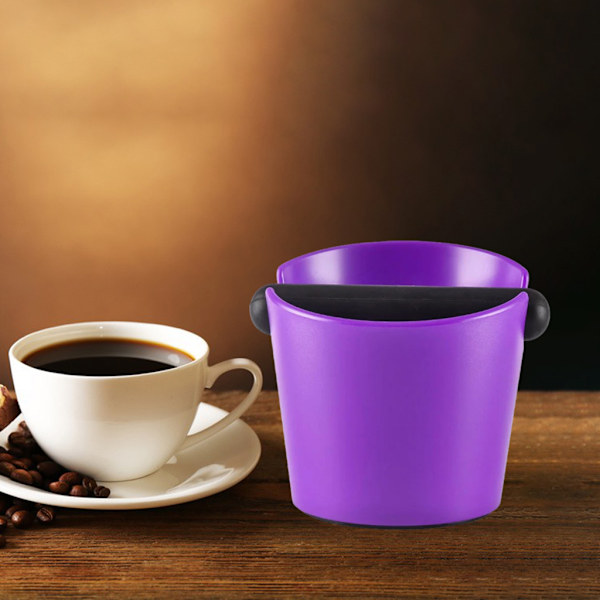 1/2 Coffee Knock Box Bin För Espresso Grinds Tamper Waste Tamp Purple open mouth 1Set
