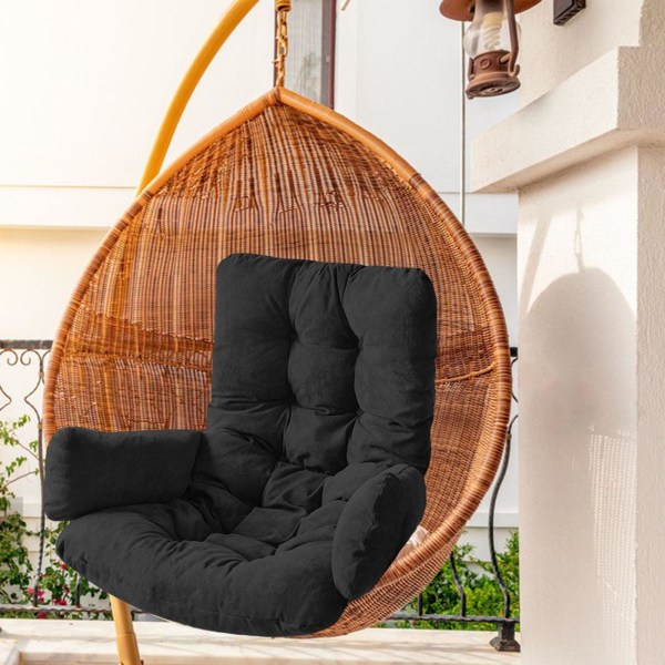 Swing Egg Chair Hängande Korg Stolsdyna för uteplats på innergården Black