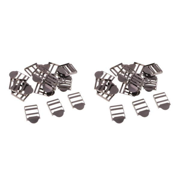 1/2/3 20st Metallväv Bälte Stege Spännen Bagagerem Black 2.4 x 1.6cm 2Set