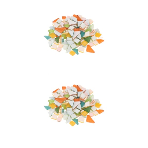 1/2/3/5 Ljusa mosaikplattor Blandade hantverksglasstenar Orange 1-2cm 2Set